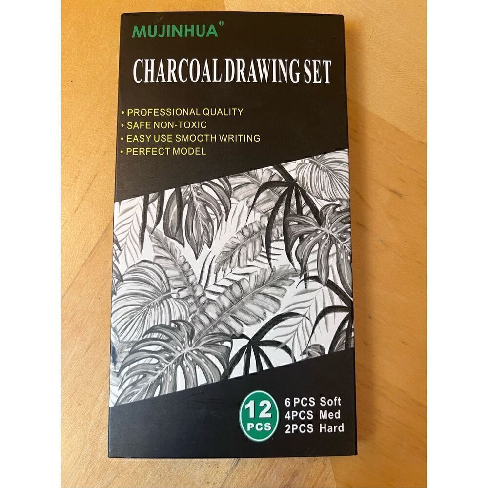 New in Box! Mujinjua Charcoal Drawing Pencil Set 12 Pcs